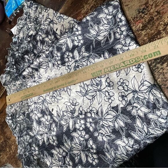 Komarov Crinkle Floral Sleeveless Dress Lace Insert Watercolor Keyhole Medium‎ - Picture 7 of 8